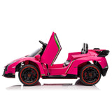 XMX615B Lamborghini Poison 12V Dual Drive Sports Car in Rose Red