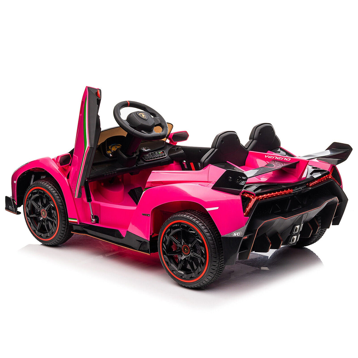 XMX615B Lamborghini Poison 12V Dual Drive Sports Car in Rose Red