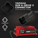 YAMAHA 48V Golf Cart Charger - G29, Drive & Drive 2 - 48V 15A Lithium, LiFePO4, Lead Acid, AGM FORM Charge