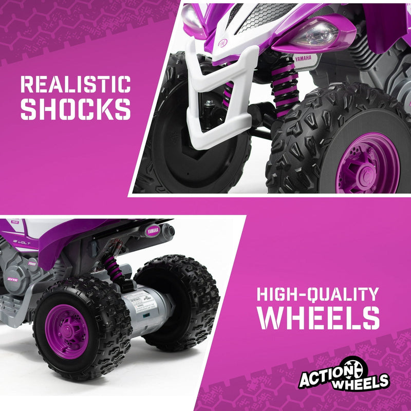 Yamaha Raptor 12V Battery Ride-On ATV in Purple with Music for Ages 3–5