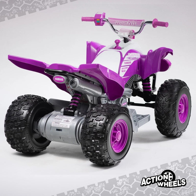 Yamaha Raptor 12V Battery-Powered Purple Ride-On ATV with Music for Ages 3-5