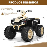 Yellow 12V Kids ATV Quad Ride On Car with LED Light and Music Toy