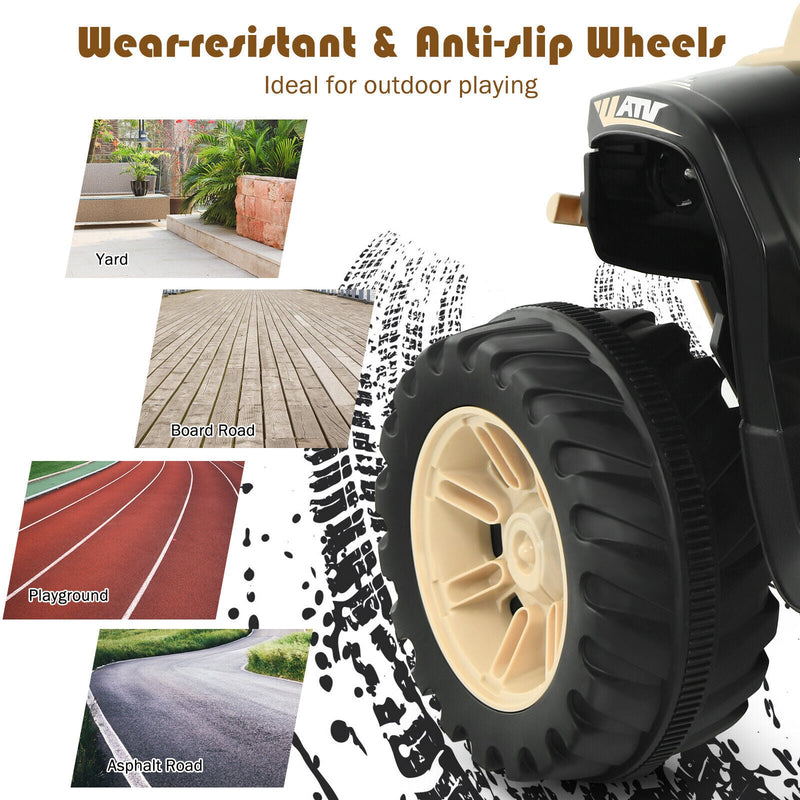 Yellow 12V Kids ATV Quad Ride On Car with LED Light and Music Toy