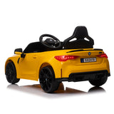 12V Yellow Kids Ride-On Toy Car with 2.4G Parent Remote Control and Three-Speed Settings