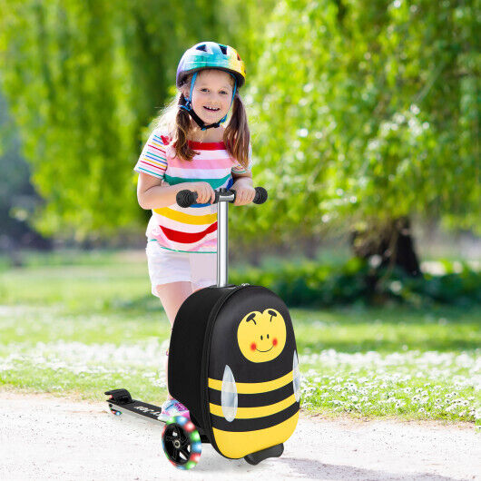 Yellow LED Scooter Suitcase: The Perfect Travel Companion for Kids