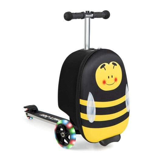 Yellow LED Scooter Suitcase: The Perfect Travel Companion for Kids