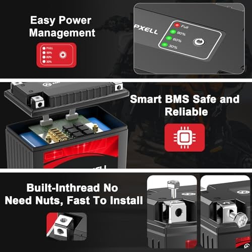 YTX14-BS Lithium Powersports Battery 12V 8Ah 480A