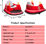 12V Electric Ride-On Bumper Car for Toddlers with 360 Degree Spin and Remote Control