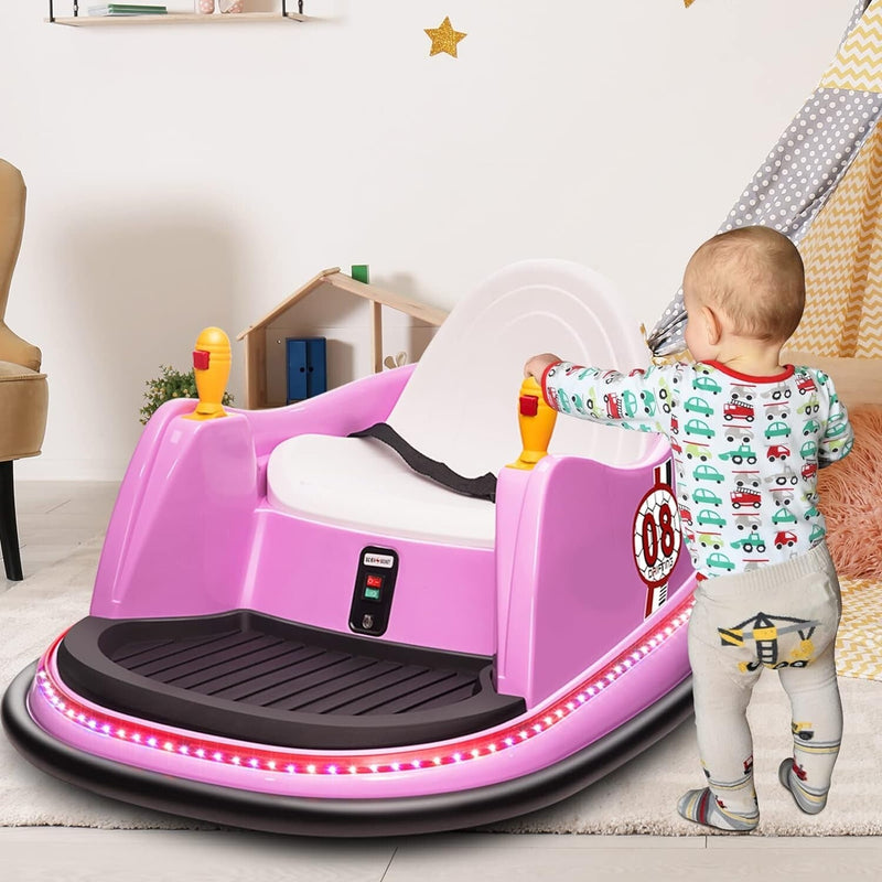 12V Electric Ride-On Bumper Car for Kids and Toddlers Ages 2-6 Years - Purple