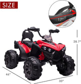 12V Electric Kids Ride-On Off-Road ATV Quad Bike with 2 Speeds - Red