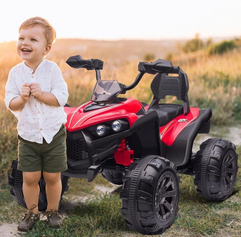 12V Electric Kids Ride-On Off-Road ATV Quad Bike with 2 Speeds - Red