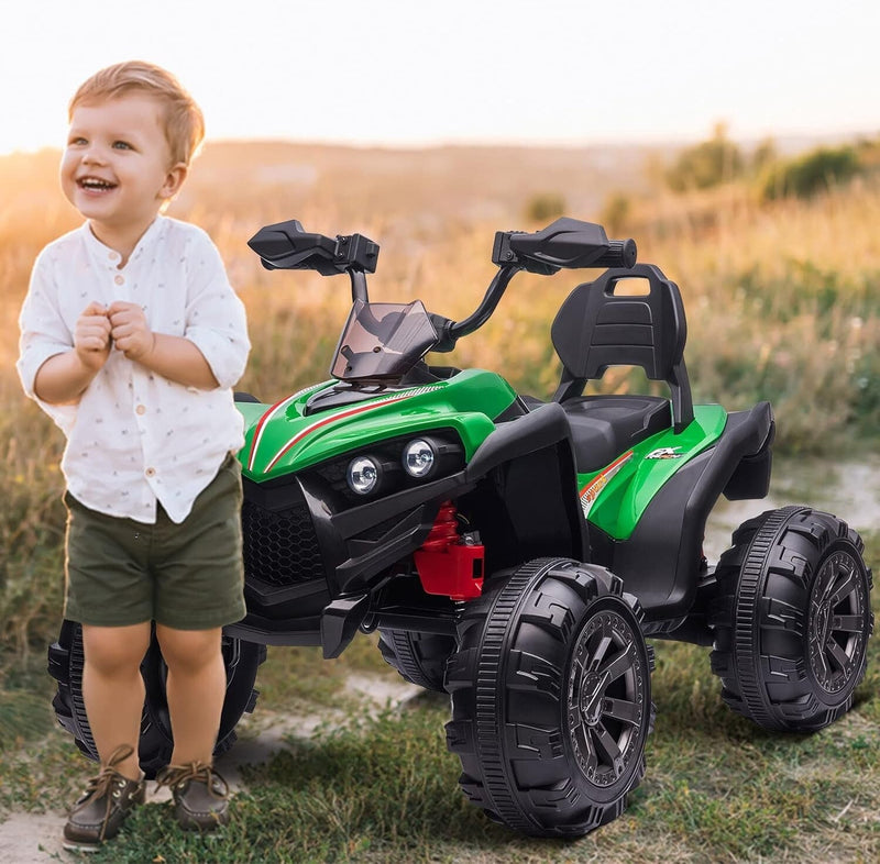 12V Electric Kids Ride-On Off-Road ATV Quad Car with 2 Speeds Green