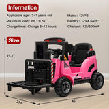 12V Kids Ride-On Forklift Toy Car with Horn for Pretend Construction Play