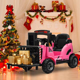 12V Kids Ride-On Forklift Toy Car with Horn for Pretend Construction Play