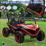 24V Electric 2-Seater Kids Ride-On UTV Truck with 4WD and Remote Control, 4x80W Motors