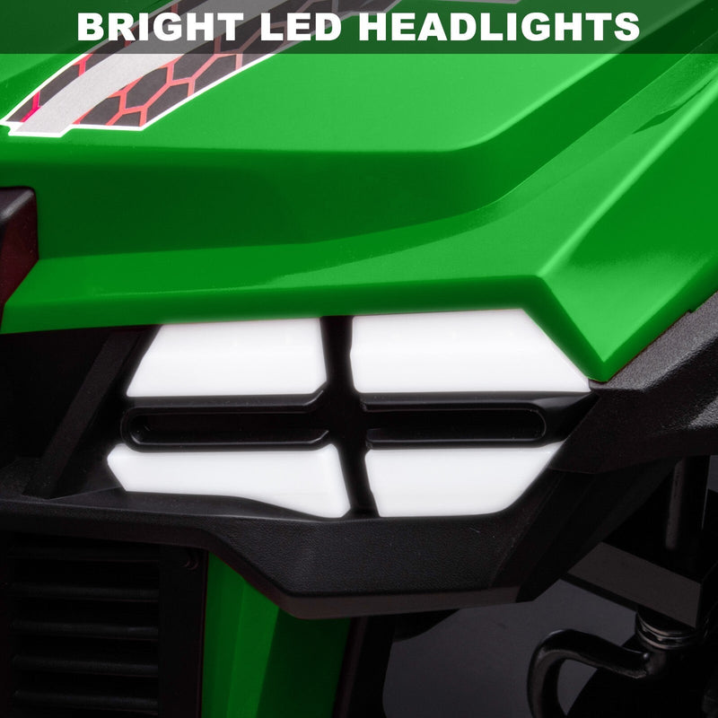 24V Kids Electric 2-Seater Ride-On UTV Truck 55in with Remote Control and 4x80W Motors Green