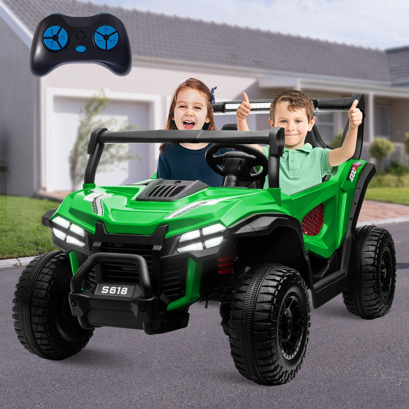 24V Kids Electric 2-Seater Ride-On UTV Truck 55in with Remote Control and 4x80W Motors Green