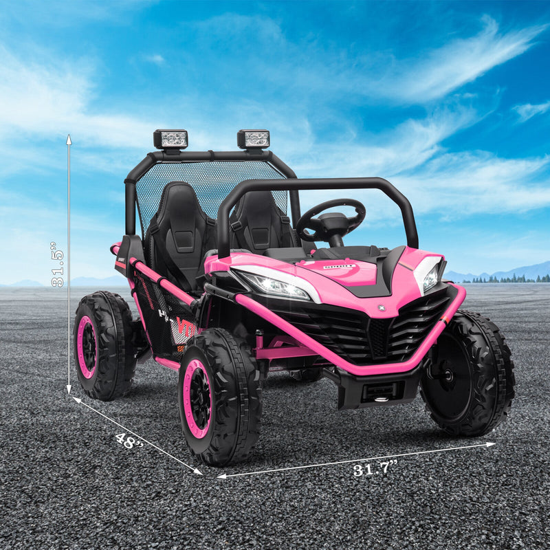 24V Kids 2-Seater Ride-On UTV Car with 400W Motor, Metal Frame, and EVA Wheels