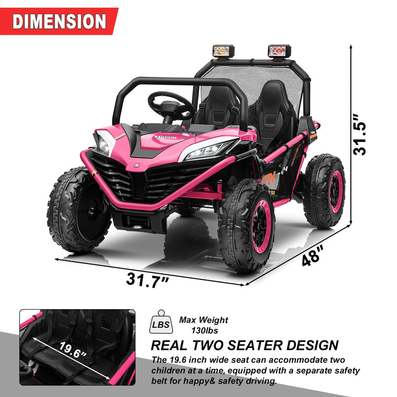 24V Electric Kids 2-Seater Ride-On UTV Truck with 300W Motor, EVA Wheels, and Remote Control