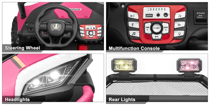 24V Electric Kids 2-Seater Ride-On UTV Truck with 300W Motor, EVA Wheels, and Remote Control