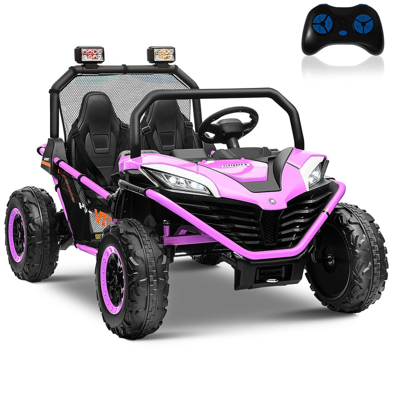 24V Kids 2-Seater Ride-On UTV Truck with 300W Motor, Remote Control, EVA Tires, Purple