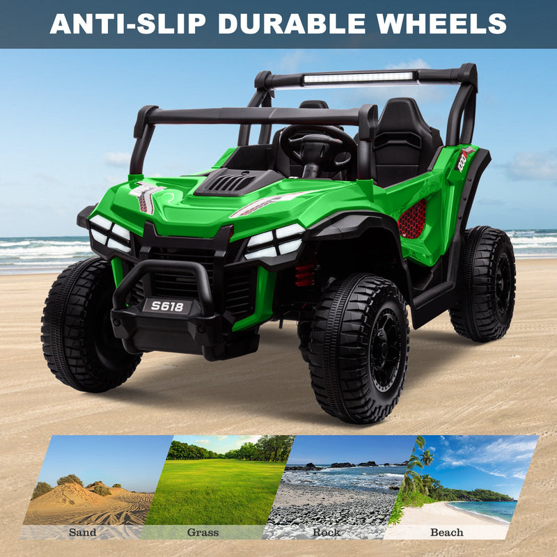 24V Kids Electric 2-Seater Off-Road UTV Truck Ride-On Car with 4WD and 80W Motor