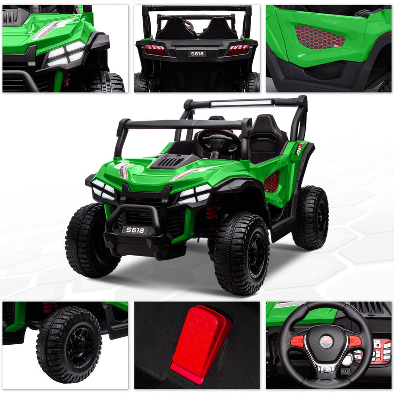 24V Kids Electric 2-Seater Off-Road UTV Truck Ride-On Car with 4WD and 80W Motor