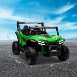24V Kids Electric 4WD Ride-On UTV Truck, 2-Seater, Green, 80W Motor