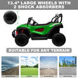 24V Kids Electric 4WD Ride-On UTV Truck, 2-Seater, Green, 80W Motor