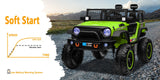 12V Electric 4-Wheel Kids Ride-On Truck with Remote Control and 2 Seats, Green