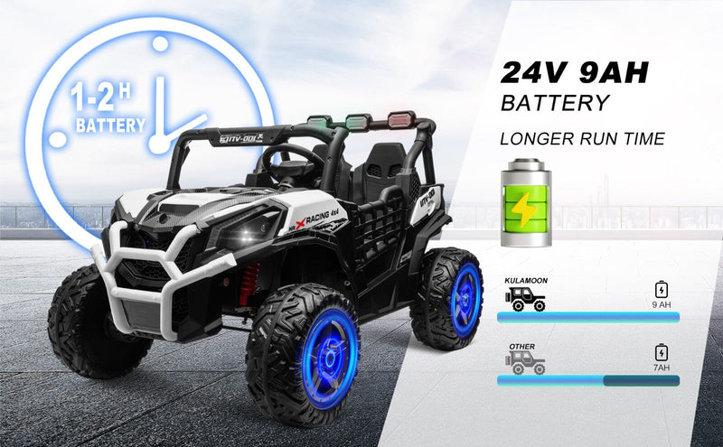 Electric Kids Ride-On 4WD/2WD UTV Truck with 24V Power, Bluetooth, and Music Features