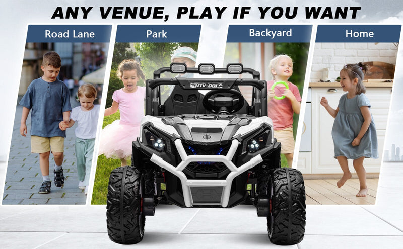 Electric Kids Ride-On 4WD/2WD UTV Truck with 24V Power, Bluetooth, and Music Features