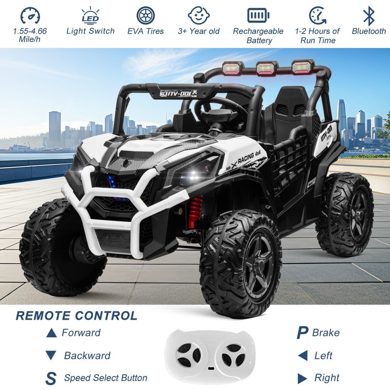 Electric Kids Ride-On 4WD/2WD UTV Truck with 24V Power, Bluetooth, and Music Features