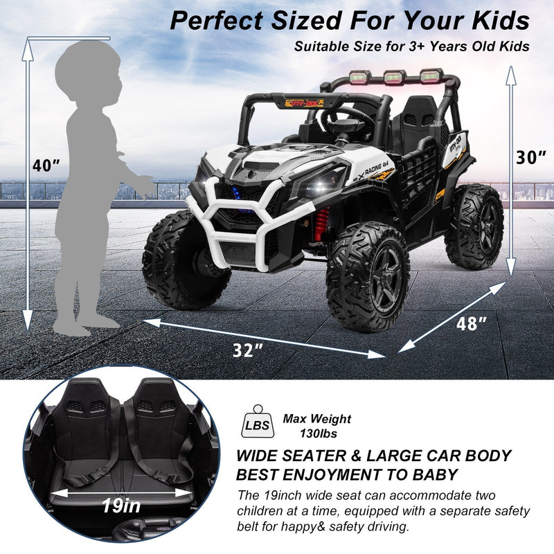 Electric Kids Ride-On 4WD/2WD UTV Truck with 24V Power, Bluetooth, and Music Features
