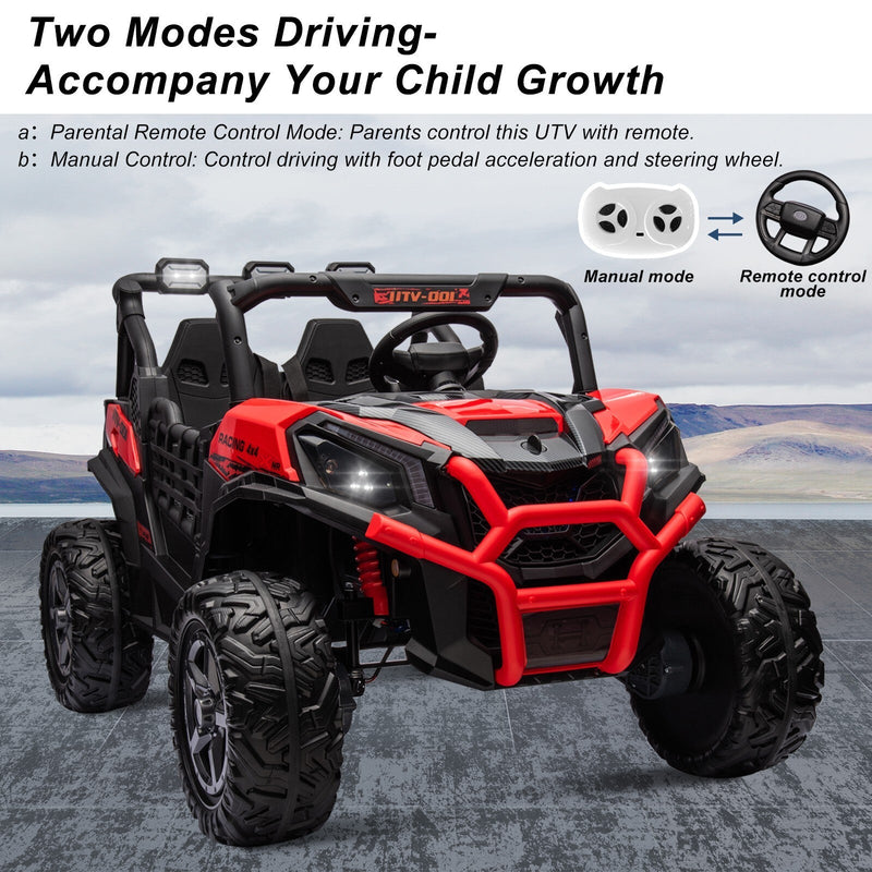 Kids Electric Ride-On UTV Truck 24V with 4WD/2WD and Remote Control Power Wheels