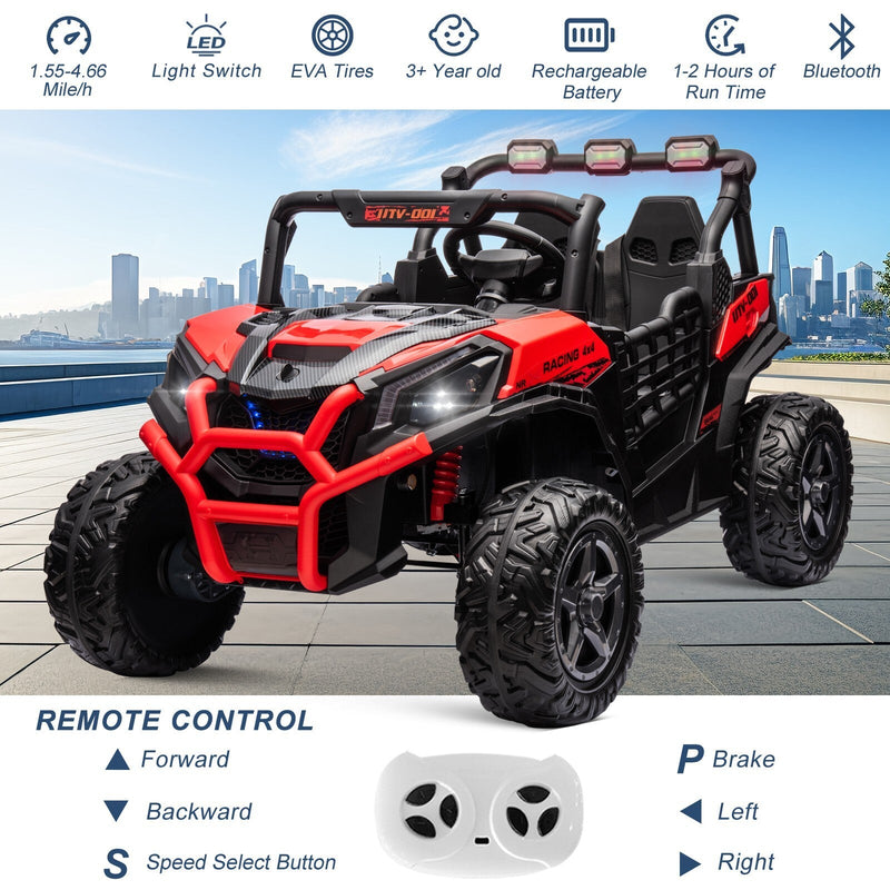 Kids Electric Ride-On UTV Truck 24V with 4WD/2WD and Remote Control Power Wheels