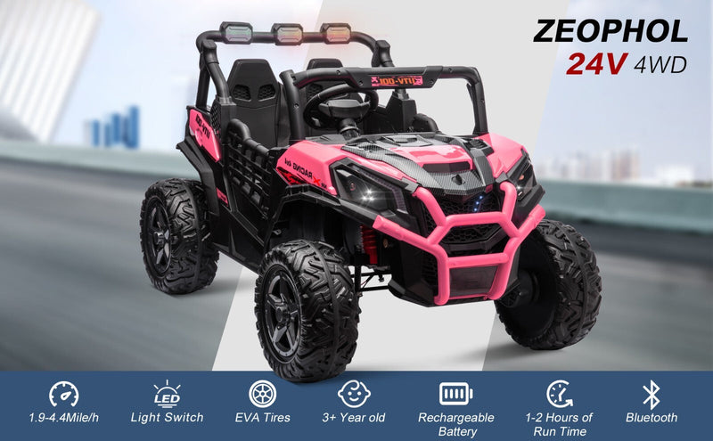 Kids Electric Ride-On UTV Truck with 24V Power, 4WD/2WD and Remote Control