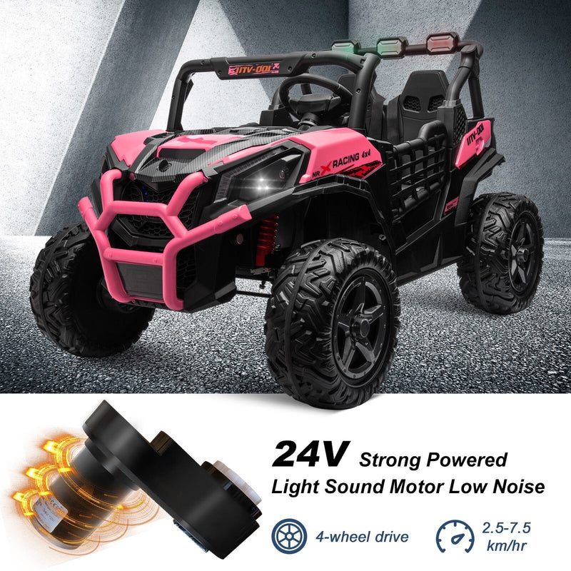 Kids Electric Ride-On UTV Truck with 24V Power, 4WD/2WD and Remote Control