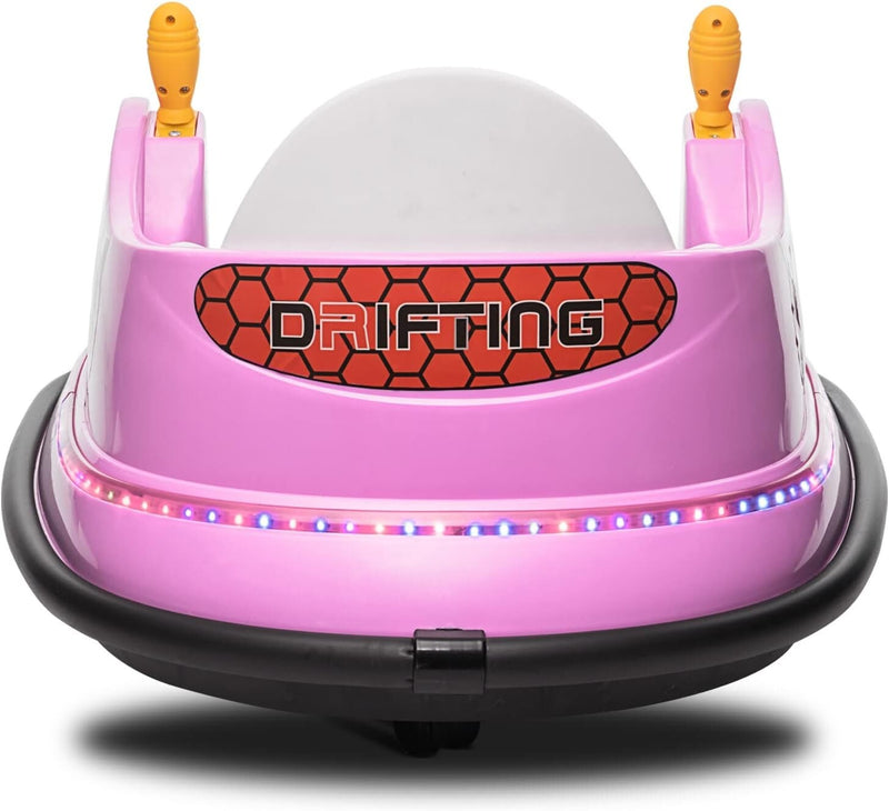 12V Kids Ride-On Bumper Car with Remote Control, 360° Spin and Flashing Lights for Toddlers