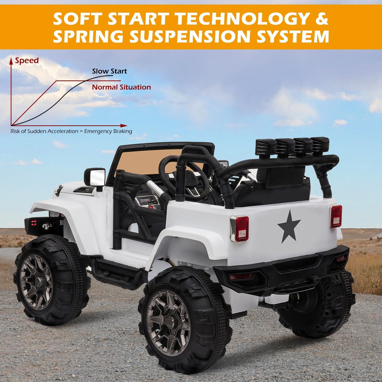 Kids 12V Electric Ride-On Truck with Remote Control and Built-in Music