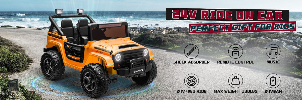 Kids Electric Ride-On Truck 24V 9AH Battery 4WD/2WD Power Car 2-Seater