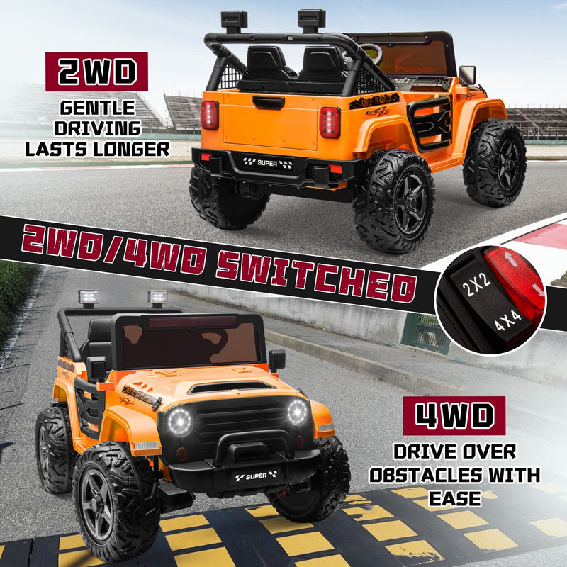 Kids Electric Ride-On Truck 24V 9AH Battery 4WD/2WD Power Car 2-Seater