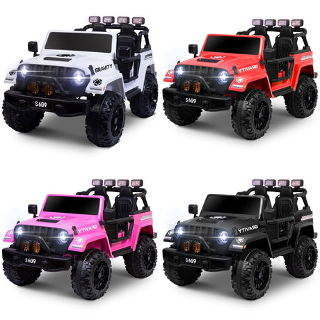Kids 12V Electric Ride-On Jeep Truck with Remote Control and Powerful Battery