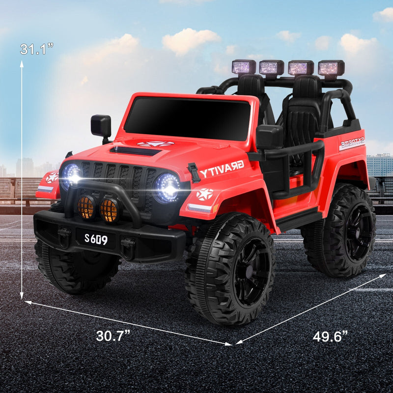 Kids 12V Electric Ride-On Jeep Truck with Remote Control and Powerful Battery