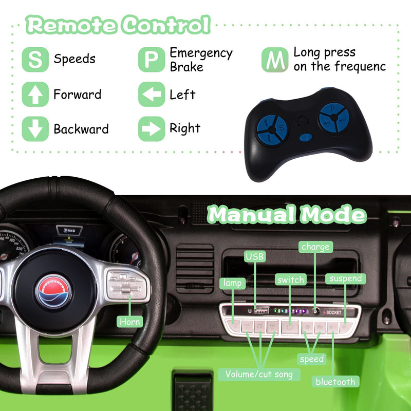 Kids 12V Electric Ride-On Jeep Truck with Remote Control and Powerful Battery