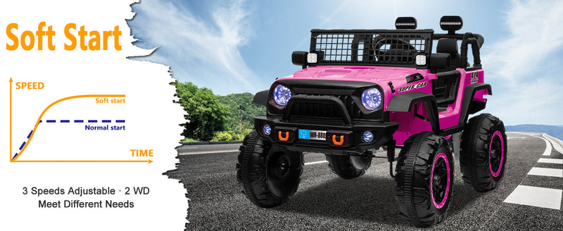 12V Electric Kids Ride-On Truck with Remote Control and 2 Seats