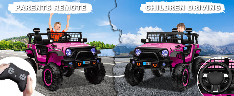 12V Electric Kids Ride-On Truck with Remote Control and 2 Seats