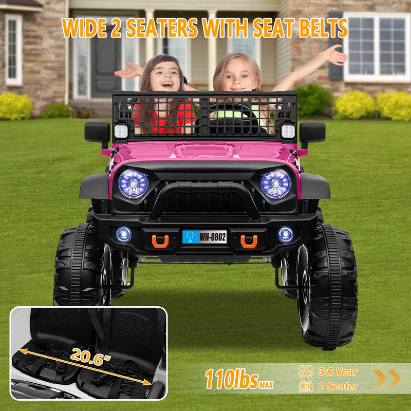 12V Electric Kids Ride-On Truck with Remote Control and 2 Seats