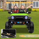 12V Electric Kids Ride-On Truck with Remote Control and 2 Seats, Green
