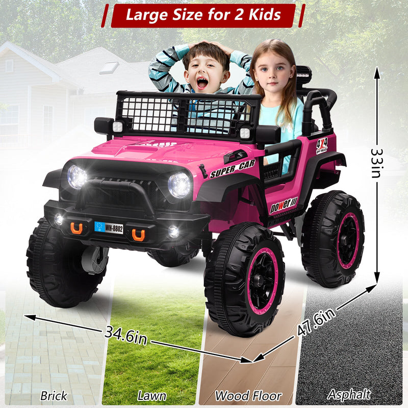 Kids 24V Electric Ride-On Truck with 2WD/4WD Switch and Dual Seats